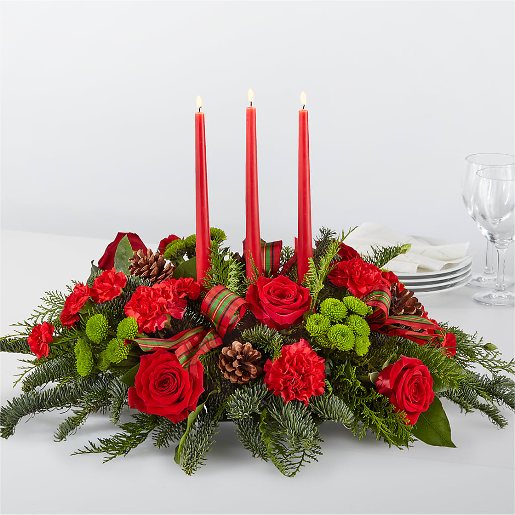By the Candlelight Centerpiece – J ALEXANDER'S FLORIST, Jackson MI