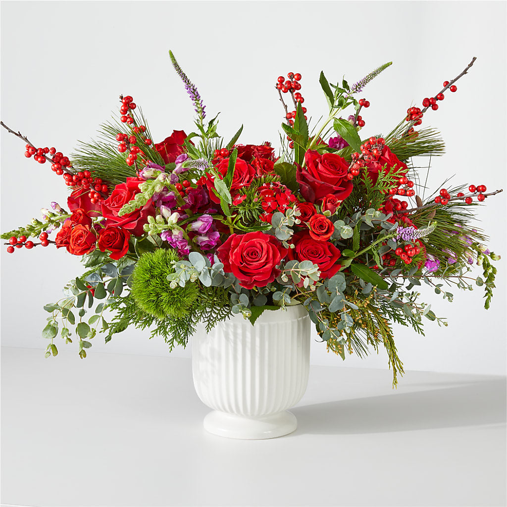 Big Red Bow Bouquet – J ALEXANDER'S FLORIST, Jackson MI