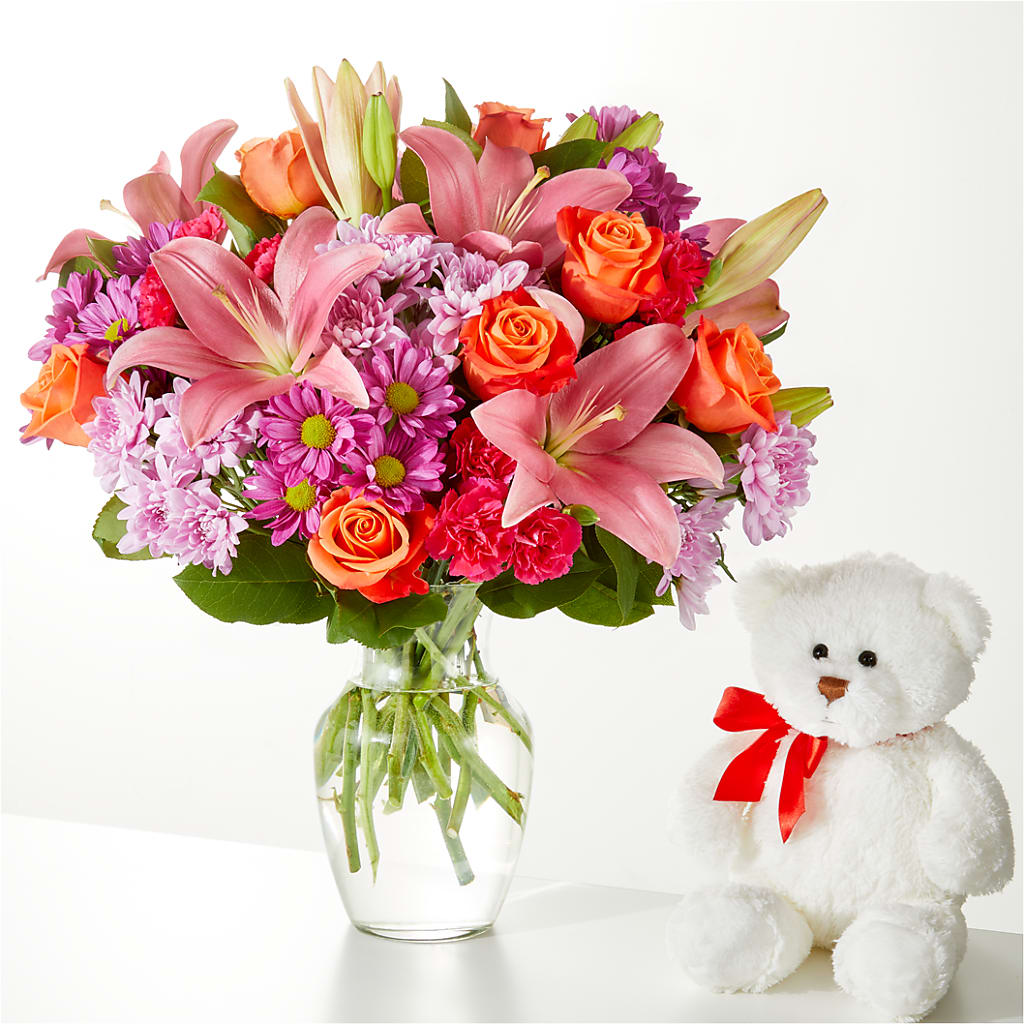 One and Only Bouquet and Bear Bundle – J ALEXANDER'S FLORIST, Jackson MI
