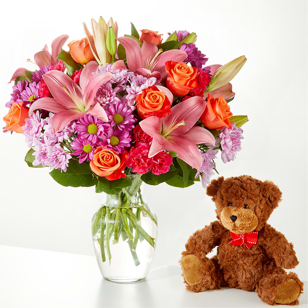 One and Only Bouquet and Bear Bundle – J ALEXANDER'S FLORIST, Jackson MI