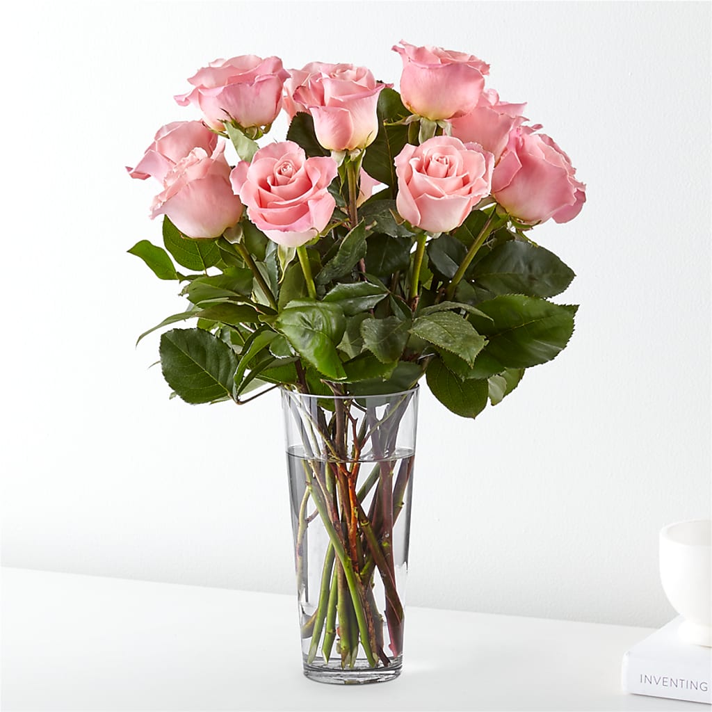 Long Stem Pink Rose Bouquet – J ALEXANDER'S FLORIST, Jackson MI