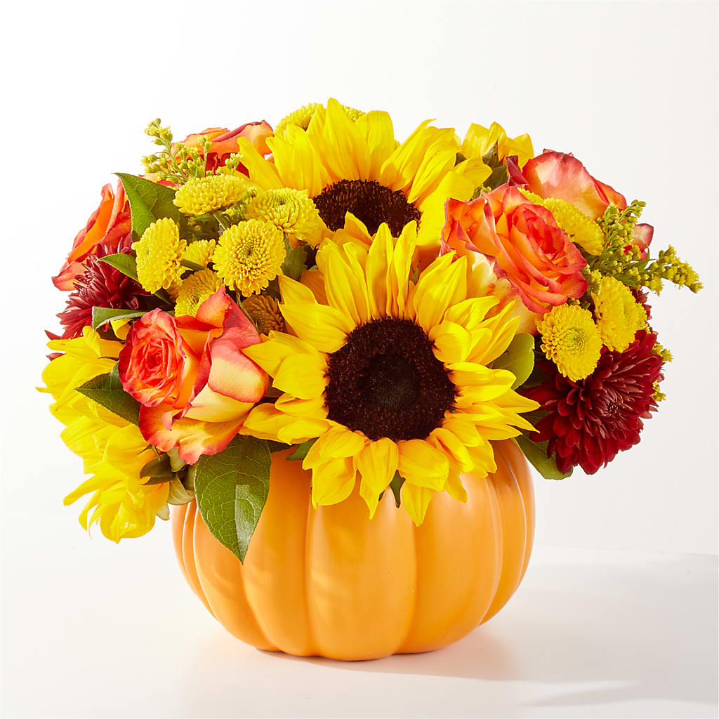 Golden Gourd Pumpkin Bouquet – J ALEXANDER'S FLORIST, Jackson MI