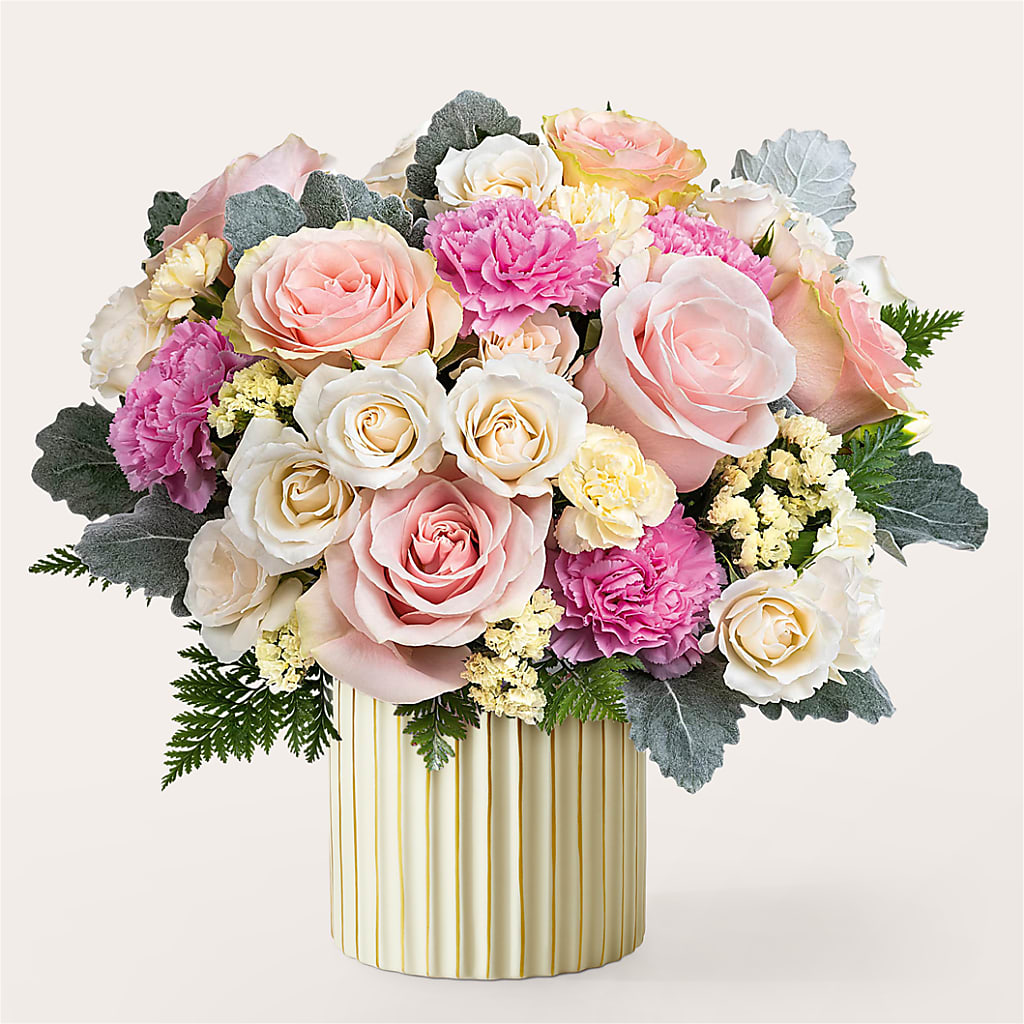 Blissful Moments Bouquet with Ivory Vase – J ALEXANDER'S FLORIST, Jackson MI