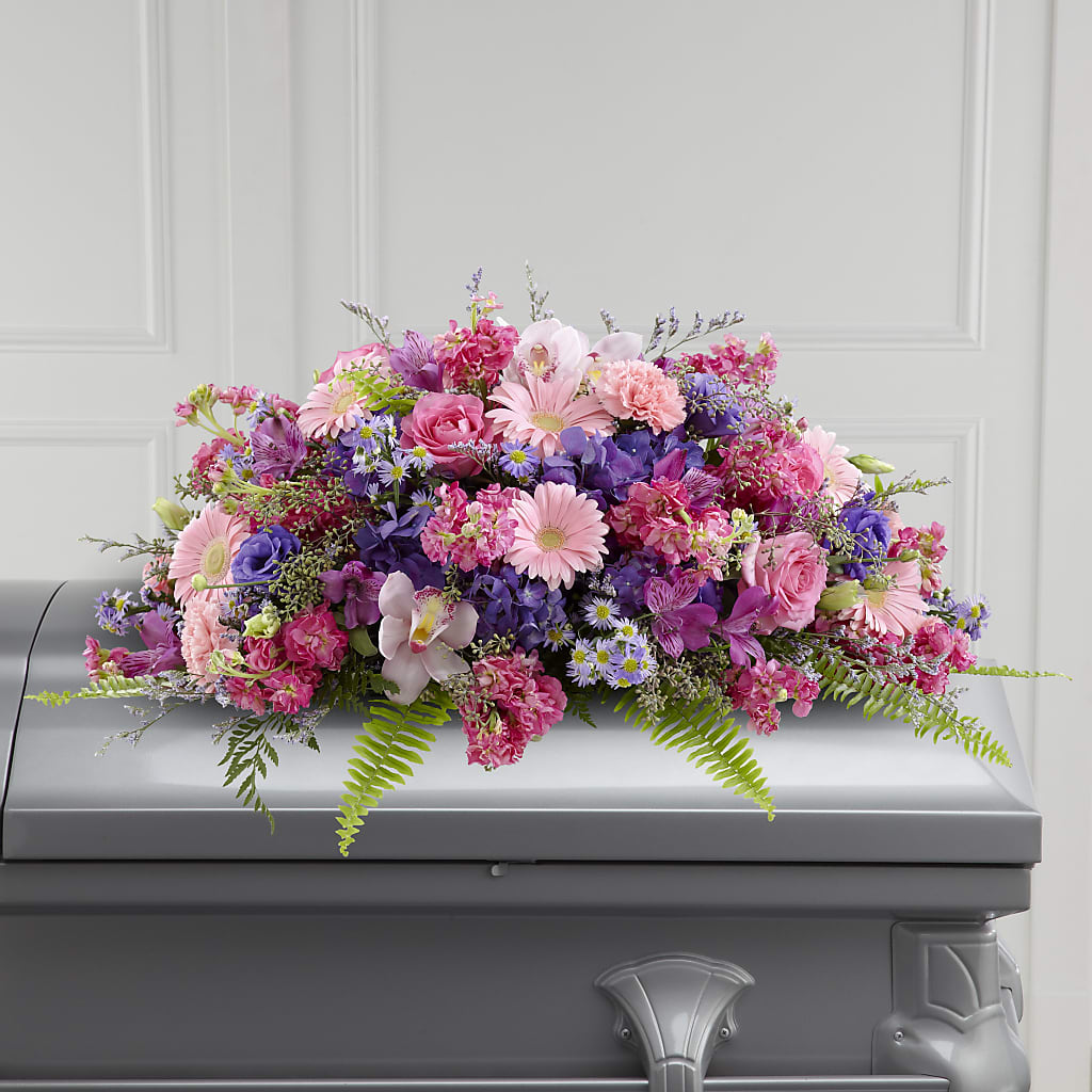 Glorious Garden Casket Spray – J ALEXANDER'S FLORIST, Jackson MI
