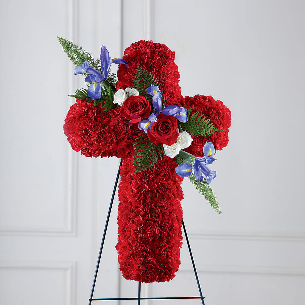 Faithful Hero Floral Cross – J ALEXANDER'S FLORIST, Jackson MI