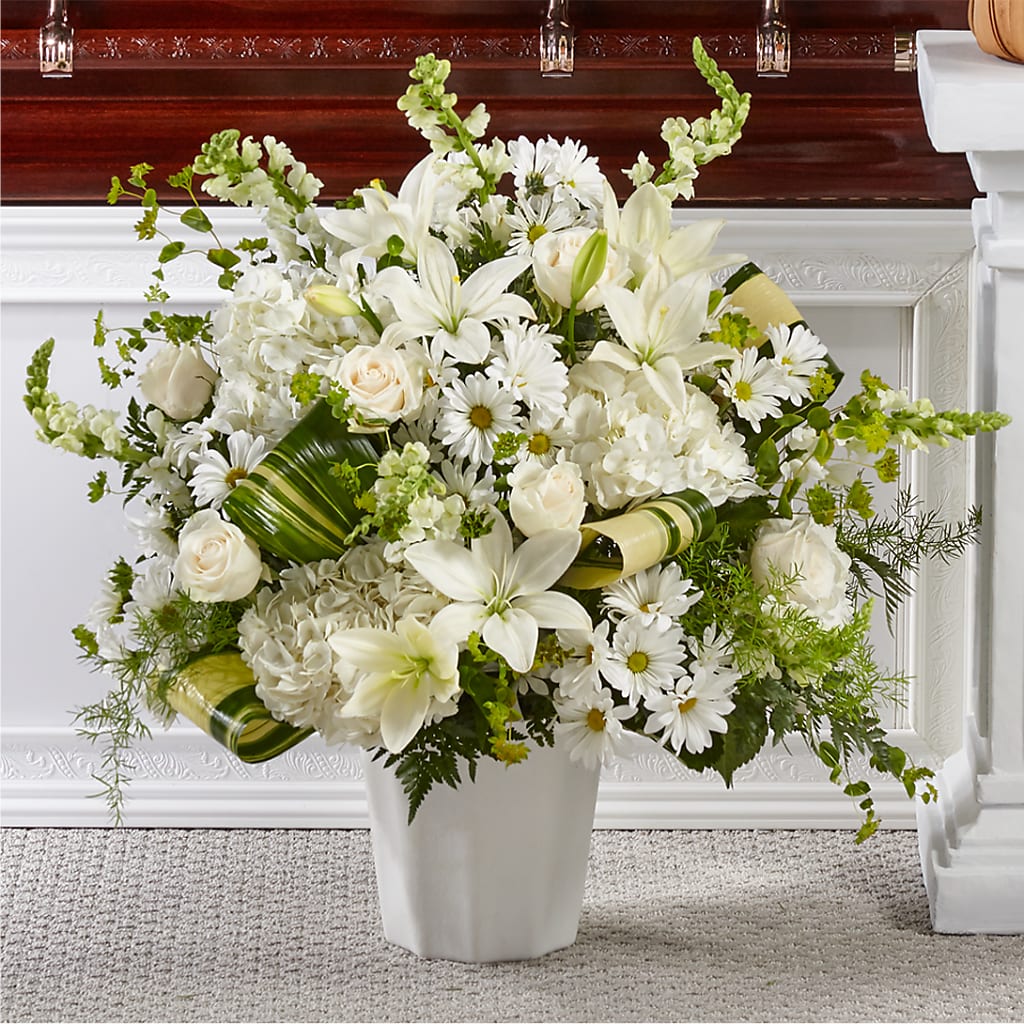 Thoughts of Tranquility Floor Basket – J ALEXANDER'S FLORIST, Jackson MI