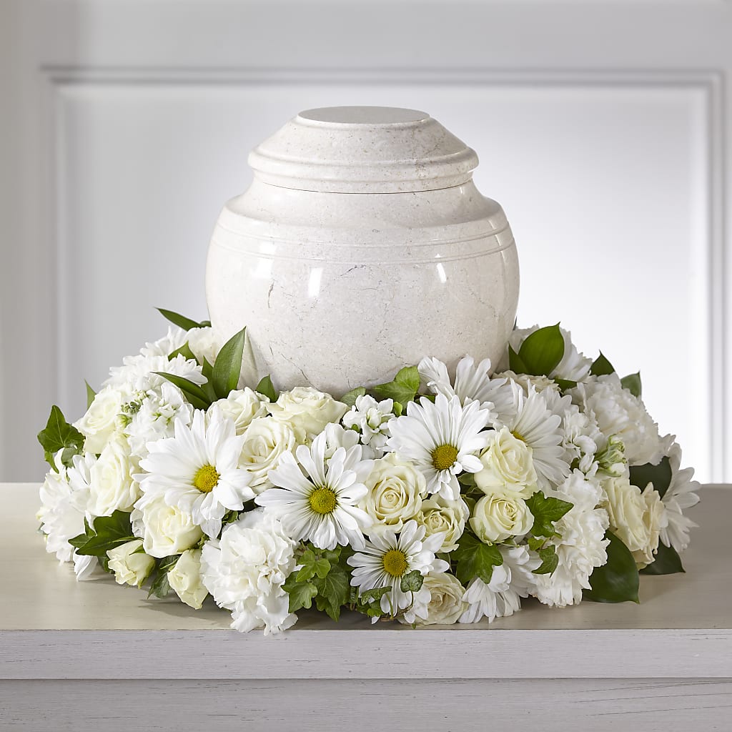 Ivory Gardens Cremation Adornment – J ALEXANDER'S FLORIST, Jackson MI