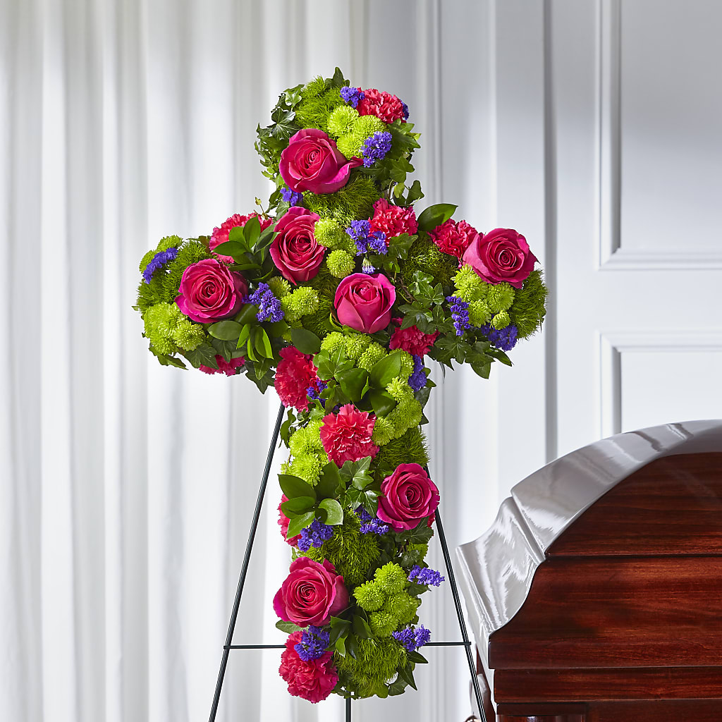 Tribute Rose Floral Cross – J ALEXANDER'S FLORIST, Jackson MI