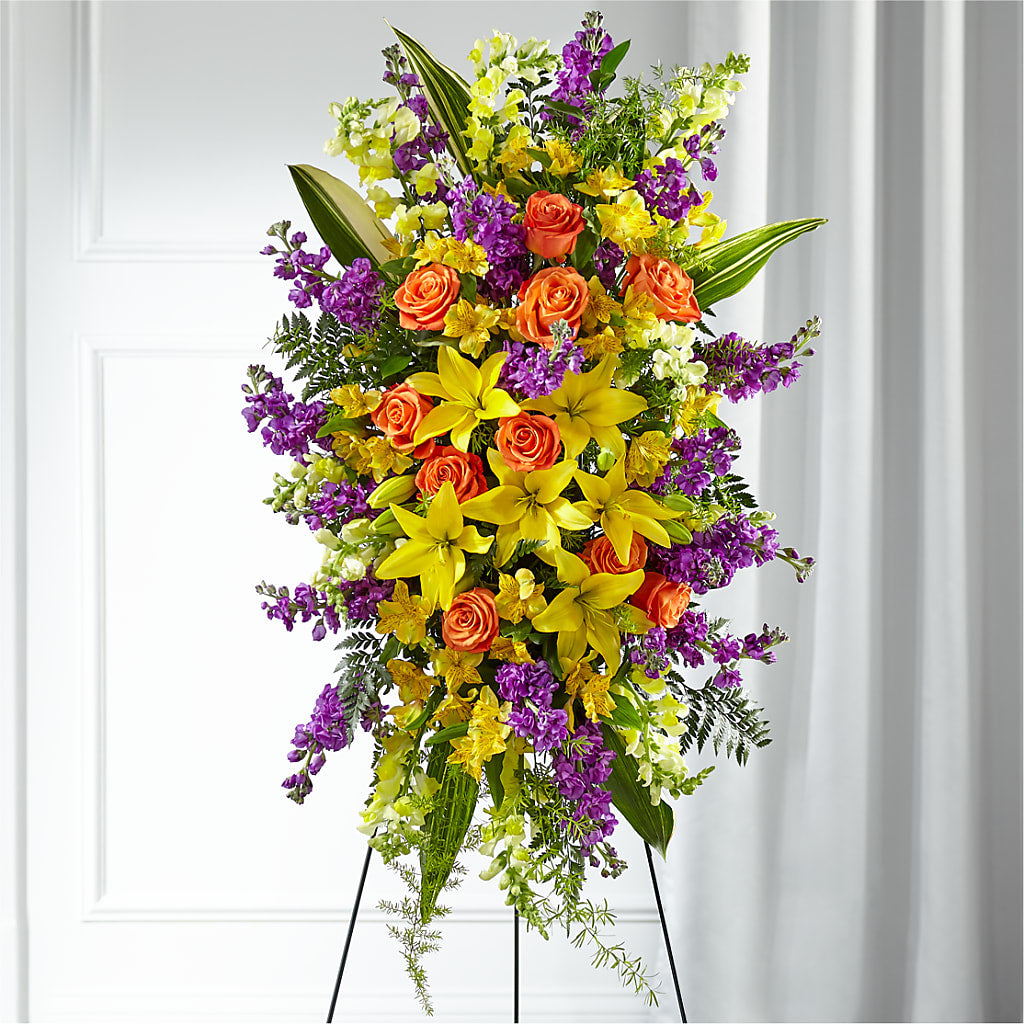 Thoughtful Prayers Standing Spray – J ALEXANDER'S FLORIST, Jackson MI
