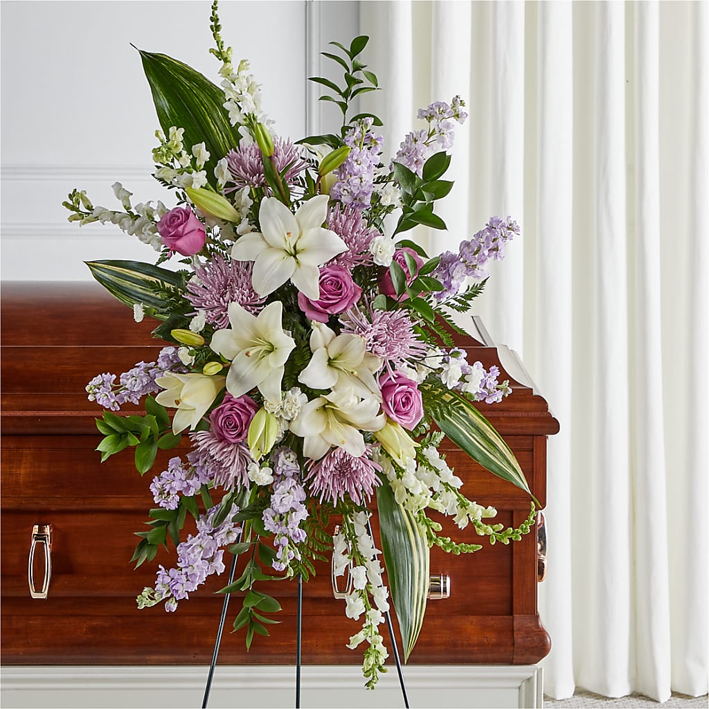Grateful Hearts Standing Spray – J ALEXANDER'S FLORIST, Jackson MI