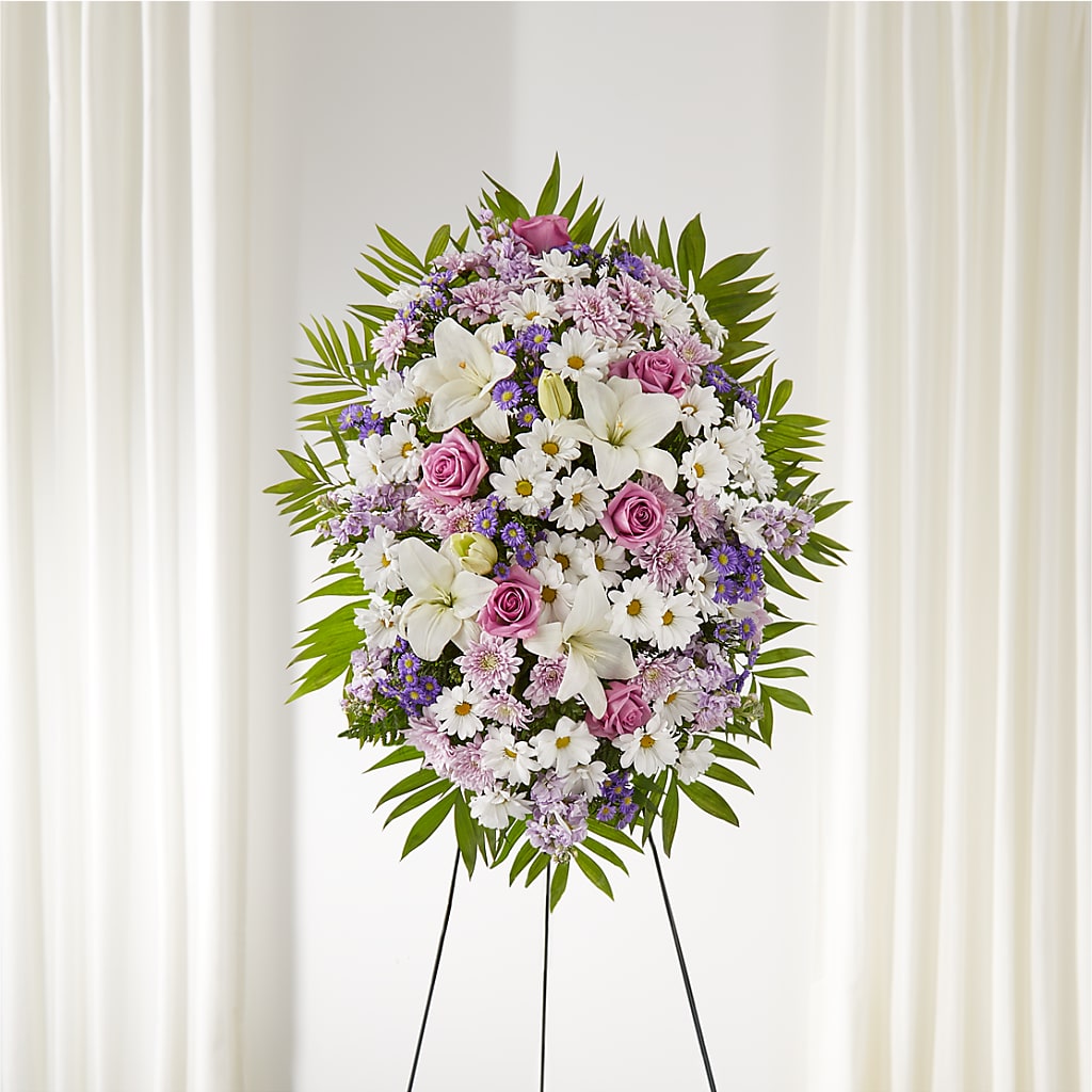 Surrounded by Love Standing Spray – J ALEXANDER'S FLORIST, Jackson MI