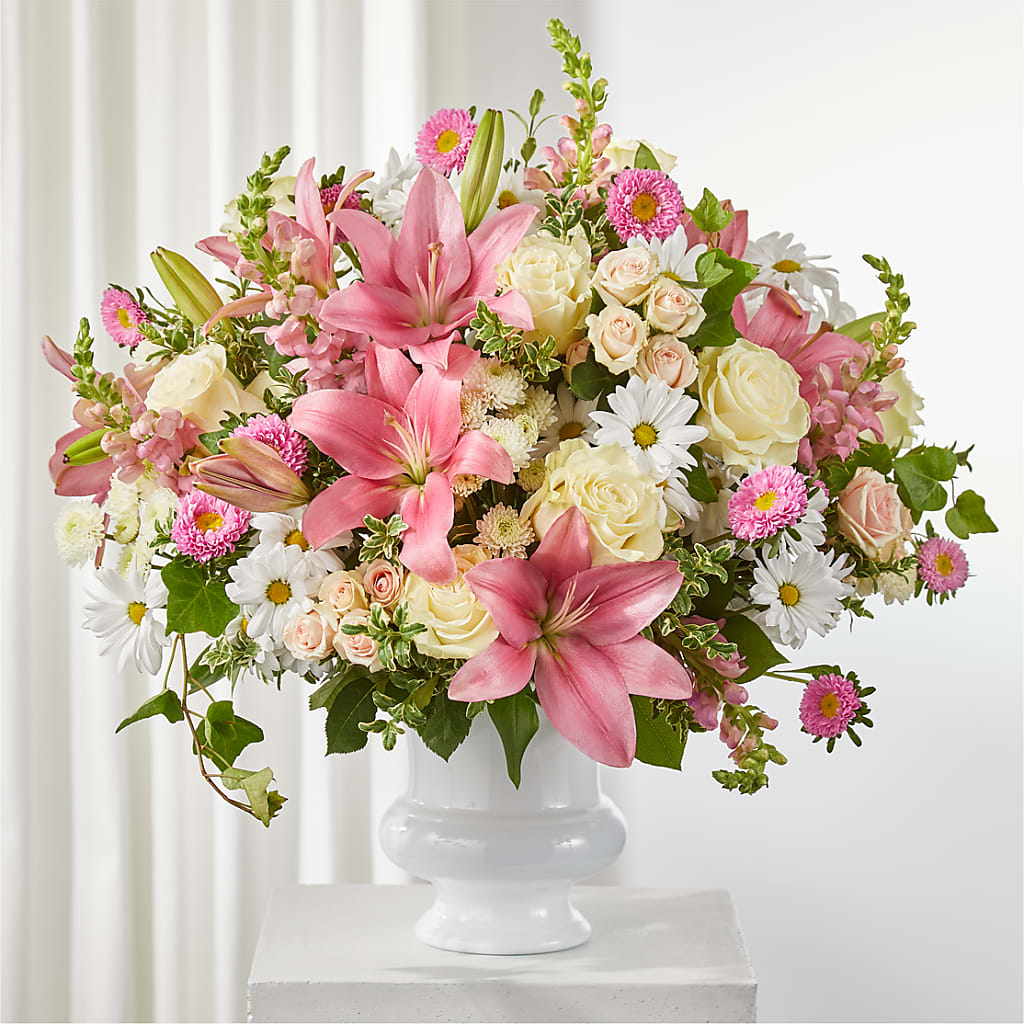 Empathetic Blooms Urn Arrangement – J ALEXANDER'S FLORIST, Jackson MI