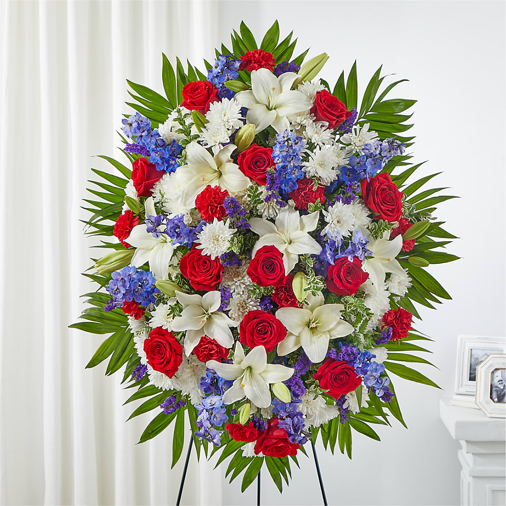 Cherished Service Standing Spray – J ALEXANDER'S FLORIST, Jackson MI