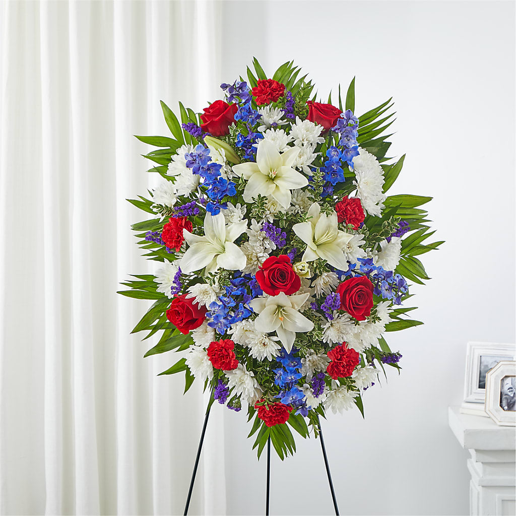Cherished Service Standing Spray – J ALEXANDER'S FLORIST, Jackson MI