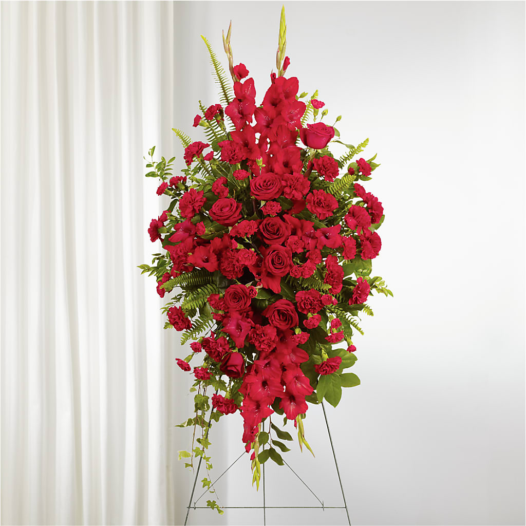 From the Heart Standing Spray – J ALEXANDER'S FLORIST, Jackson MI