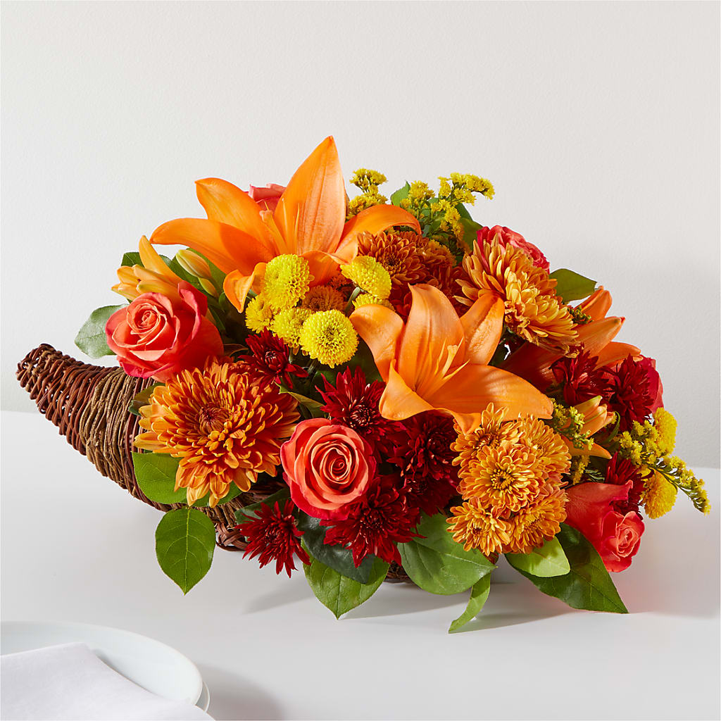Bouquet of Blessings Cornucopia – J ALEXANDER'S FLORIST, Jackson MI