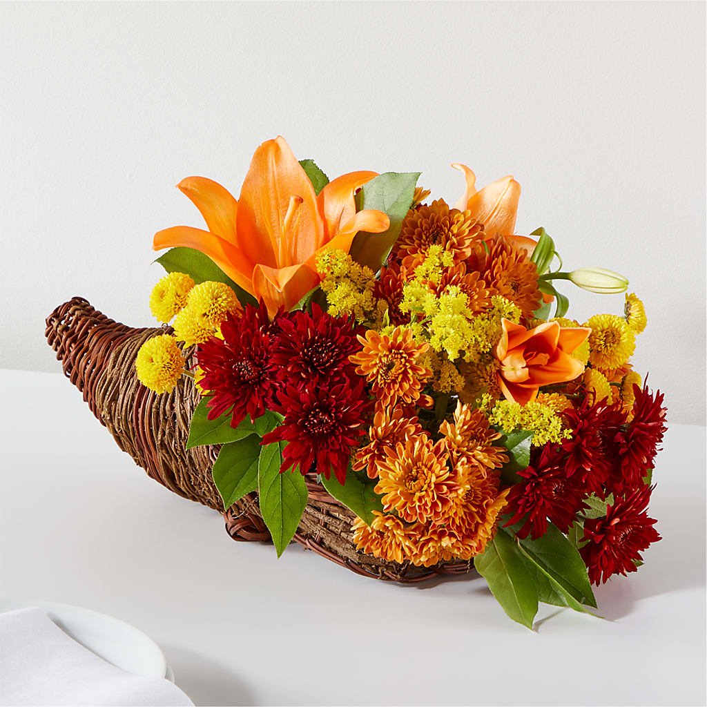Bouquet of Blessings Cornucopia – J ALEXANDER'S FLORIST, Jackson MI