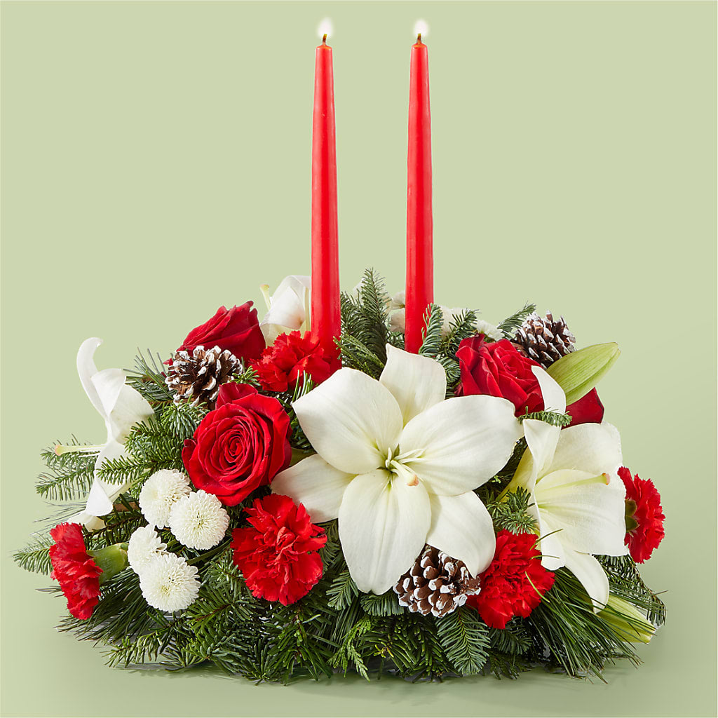 Seasonal Festivities Centerpiece – J ALEXANDER'S FLORIST, Jackson MI