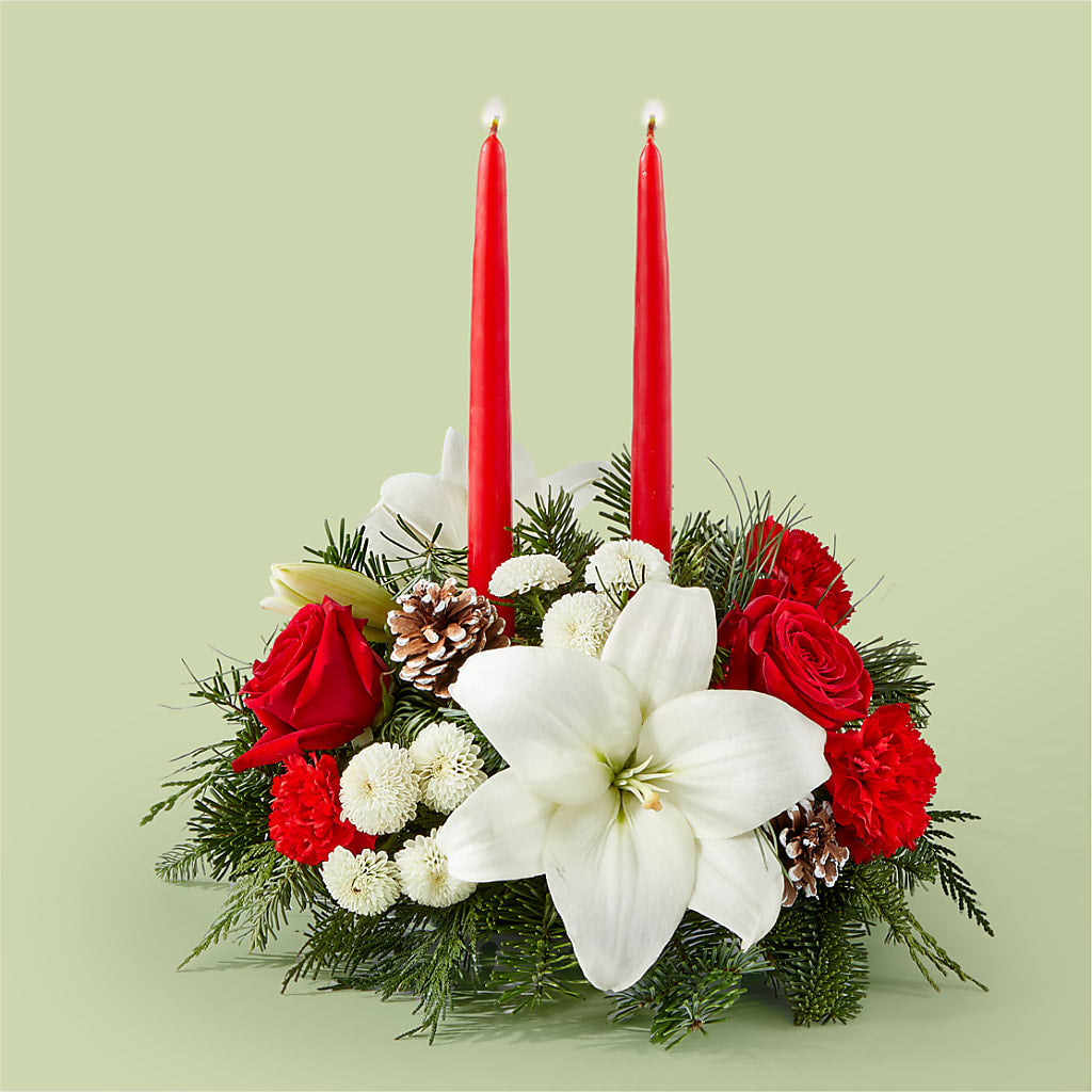 Seasonal Festivities Centerpiece – J ALEXANDER'S FLORIST, Jackson MI