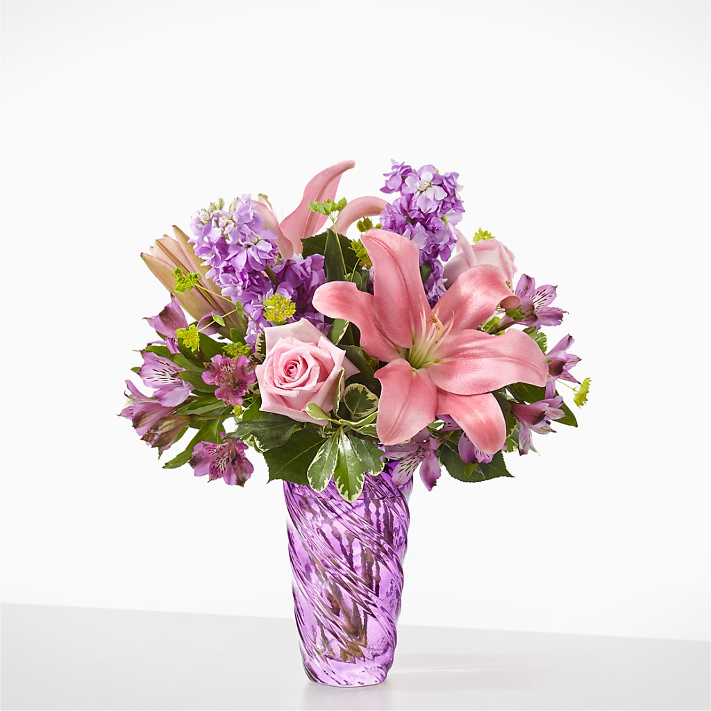 Precious Petals Bouquet with Luxe Swirl Vase – J ALEXANDER'S FLORIST, Jackson MI