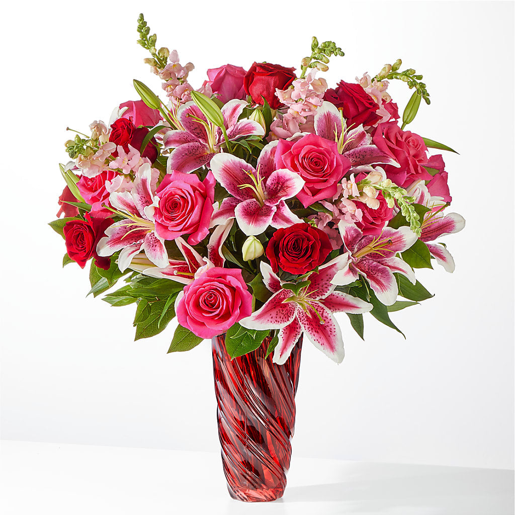 Always You Bouquet with Luxe Swirl Vase – J ALEXANDER'S FLORIST, Jackson MI