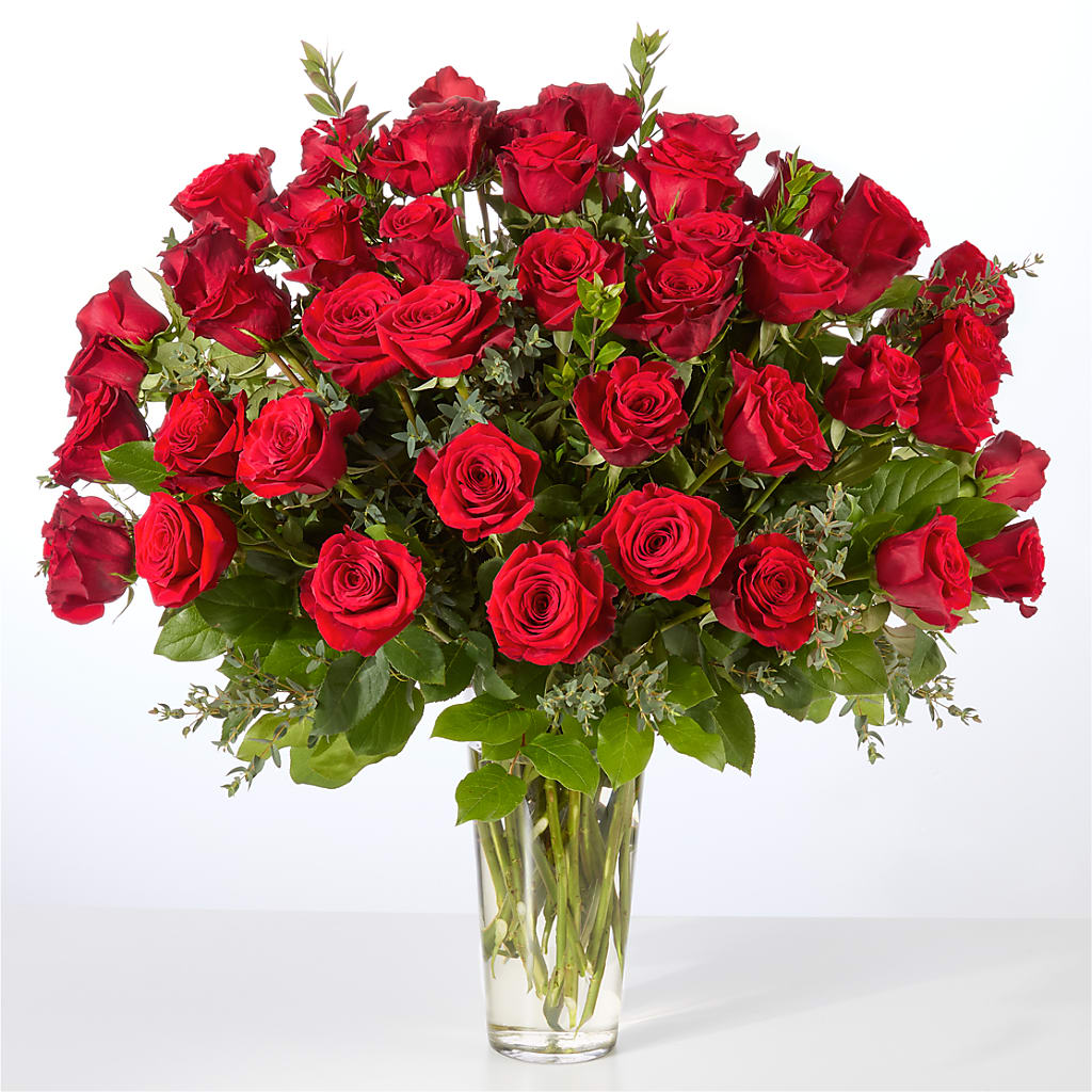 Forever Yours Fifty Stem Red Rose Bouquet – J ALEXANDER'S FLORIST, Jackson MI