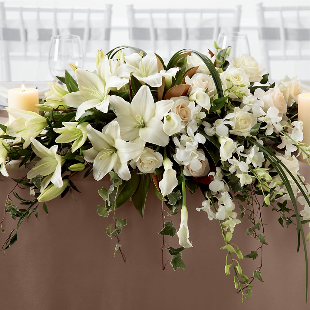 White Linen Arrangement – J ALEXANDER'S FLORIST, Jackson MI