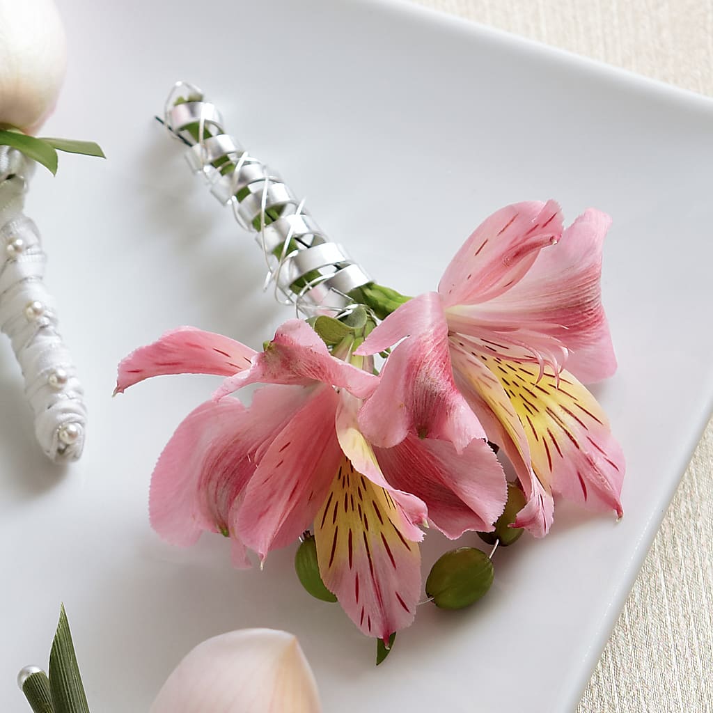 Pink Peruvian Lily Boutonniere – J ALEXANDER'S FLORIST, Jackson MI