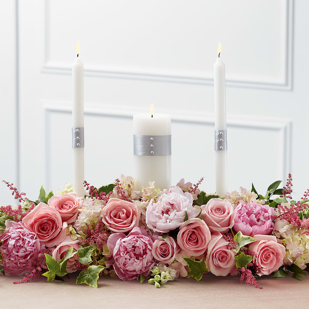 Worldwide Romance Unity Candle Arrangement – J ALEXANDER'S FLORIST, Jackson MI
