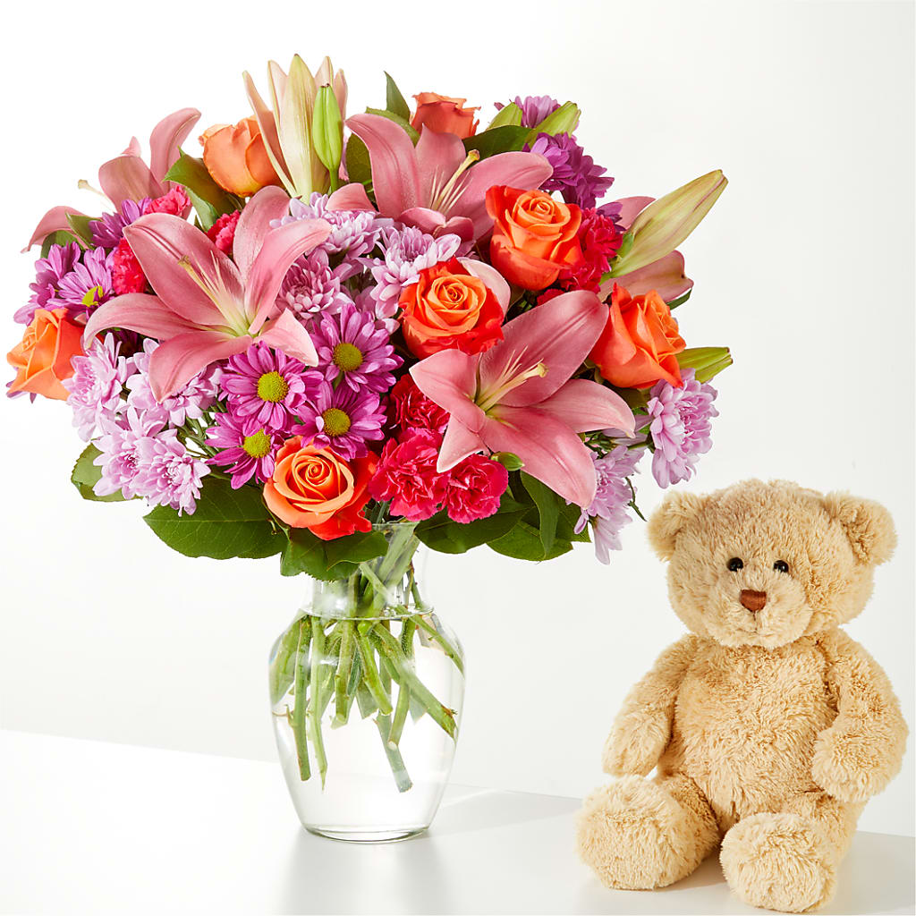 One and Only Bouquet and Bear Bundle – J ALEXANDER'S FLORIST, Jackson MI