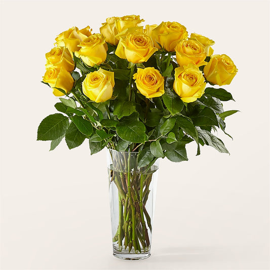 Long Stem Yellow Rose Bouquet – J ALEXANDER'S FLORIST, Jackson MI