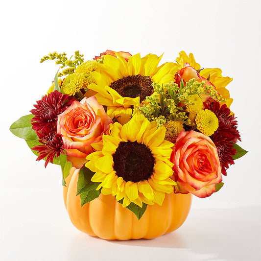 Golden Gourd Pumpkin Bouquet – J ALEXANDER'S FLORIST, Jackson MI