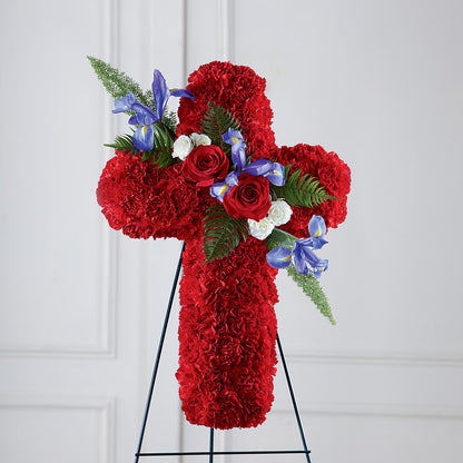Faithful Hero Floral Cross – J ALEXANDER'S FLORIST, Jackson MI