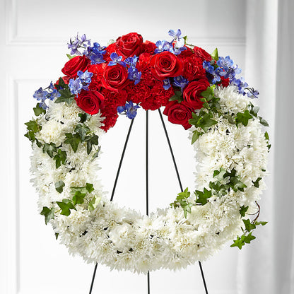 Patriotic Passion Wreath – J ALEXANDER'S FLORIST, Jackson MI