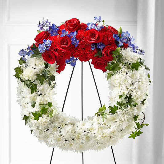 Patriotic Passion Wreath – J ALEXANDER'S FLORIST, Jackson MI