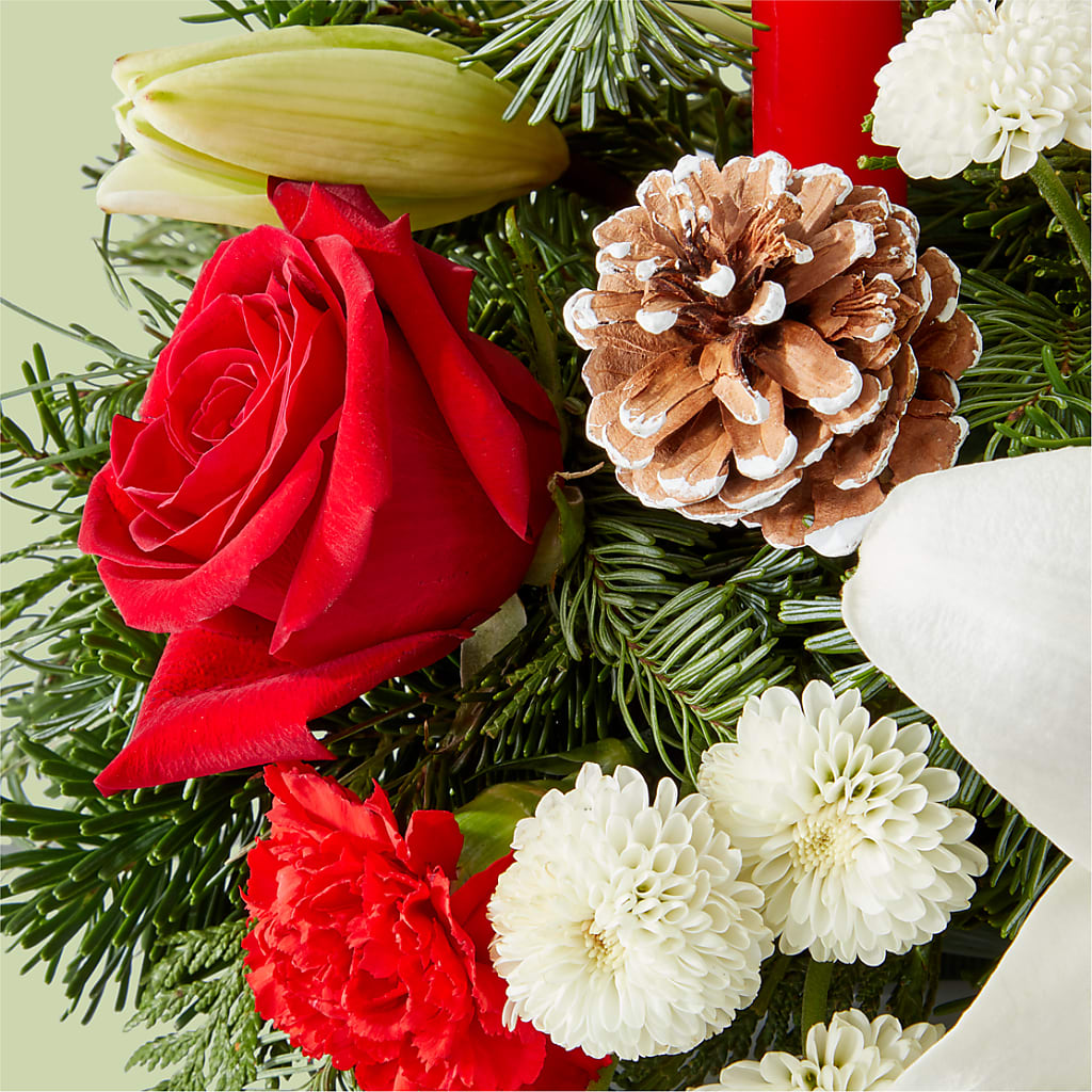 Seasonal Festivities Centerpiece – J ALEXANDER'S FLORIST, Jackson MI