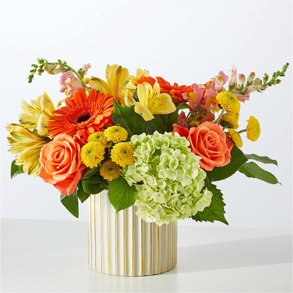 Autumn Sunshine Bouquet with Ivory Vase – J ALEXANDER'S FLORIST, Jackson MI