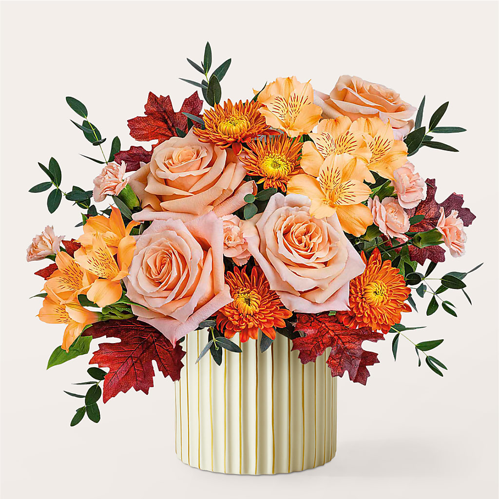 Spiced Latte Bouquet with Ivory Vase – J ALEXANDER'S FLORIST, Jackson MI
