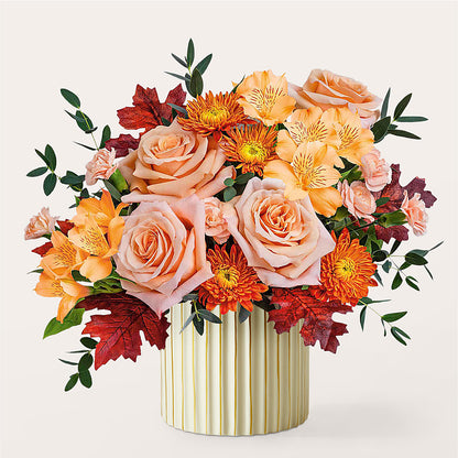 Spiced Latte Bouquet with Ivory Vase – J ALEXANDER'S FLORIST, Jackson MI