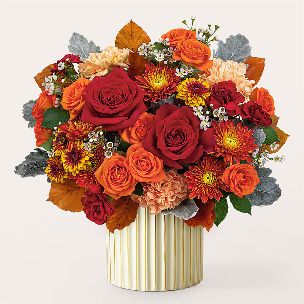 Merlot Bouquet with Ivory Vase – J ALEXANDER'S FLORIST, Jackson MI