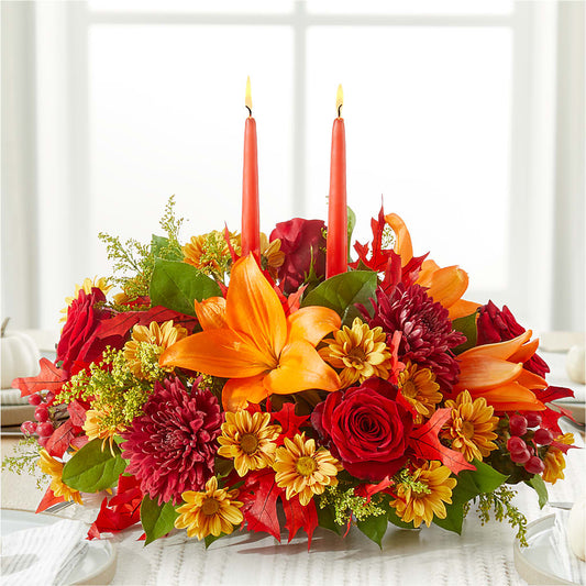 Autumn's Embrace Centerpiece – J ALEXANDER'S FLORIST, Jackson MI