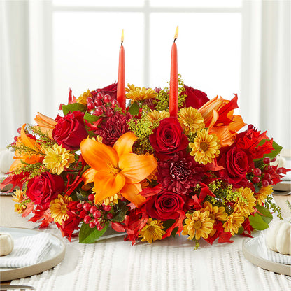 Autumn's Embrace Centerpiece – J ALEXANDER'S FLORIST, Jackson MI