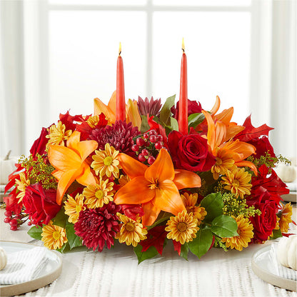 Autumn's Embrace Centerpiece – J ALEXANDER'S FLORIST, Jackson MI