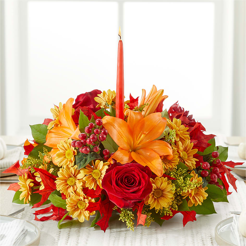 Autumn's Embrace Centerpiece – J ALEXANDER'S FLORIST, Jackson MI